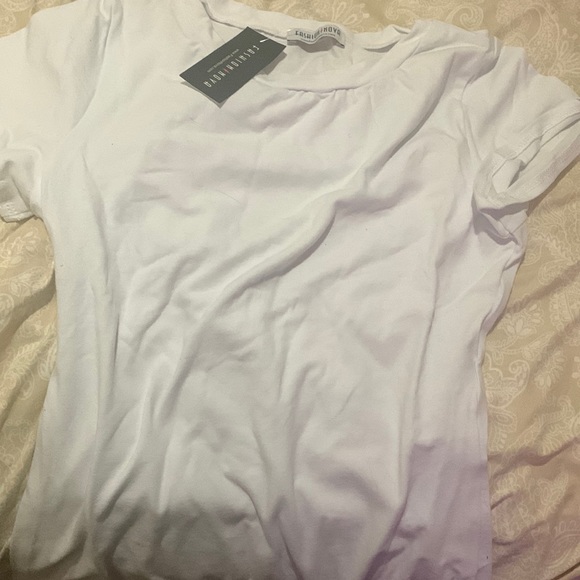 Fashion Nova Tops - White Tori Tunic Short Sleeve Long Shirt